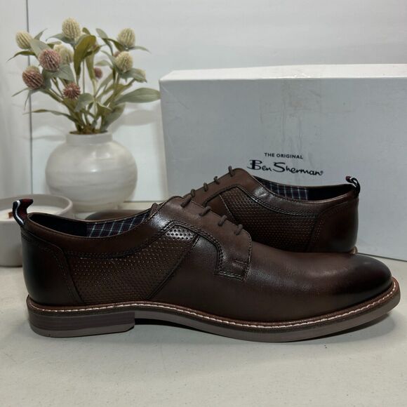 Ben Sherman Brent Oxford Lace Up Brown Leather Dress Shoes Men\'s US 13 NWB main image 4